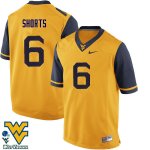 Men's West Virginia Mountaineers NCAA #6 Daikiel Shorts Gold Authentic Nike Stitched College Football Jersey KO15E70LS